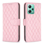 Custodia per telefono a conchiglia in pelle con portafoglio Diamond Lattice, For Xiaomi Redmi Note 12 Pro 5G Global, For Xiaomi Redmi Note 12 Global