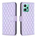 Custodia per telefono a conchiglia in pelle con portafoglio Diamond Lattice, For Xiaomi Redmi Note 12 Pro 5G Global, For Xiaomi Redmi Note 12 Global