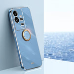 XINLI custodia per telefono in TPU elettrolitico con bordo dritto 6D con supporto per anello, For vivo iQOO 11 Pro 5G, For Xiaomi Redmi 12C 4G, For Xiaomi Redmi Note 12 Pro Speed