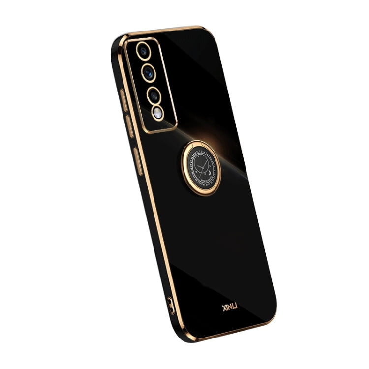XINLI custodia per telefono in TPU elettrolitico con bordo dritto 6D con supporto per anello, For Honor 80 GT 5G, For Honor 80 Pro Flat