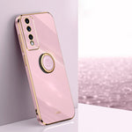 XINLI custodia per telefono in TPU elettrolitico con bordo dritto 6D con supporto per anello, For Honor 80 GT 5G, For Honor 80 Pro Flat