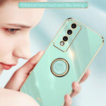 XINLI custodia per telefono in TPU elettrolitico con bordo dritto 6D con supporto per anello, For Honor 80 GT 5G, For Honor 80 Pro Flat