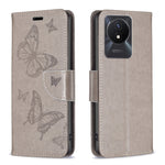 Custodia per telefono in pelle con motivo a due farfalle in rilievo, For vivo Y02 4G, For Xiaomi Redmi 12C, For Xiaomi Redmi K60 / K60 Pro, For Xiaomi Redmi Note 12 Pro+ Global