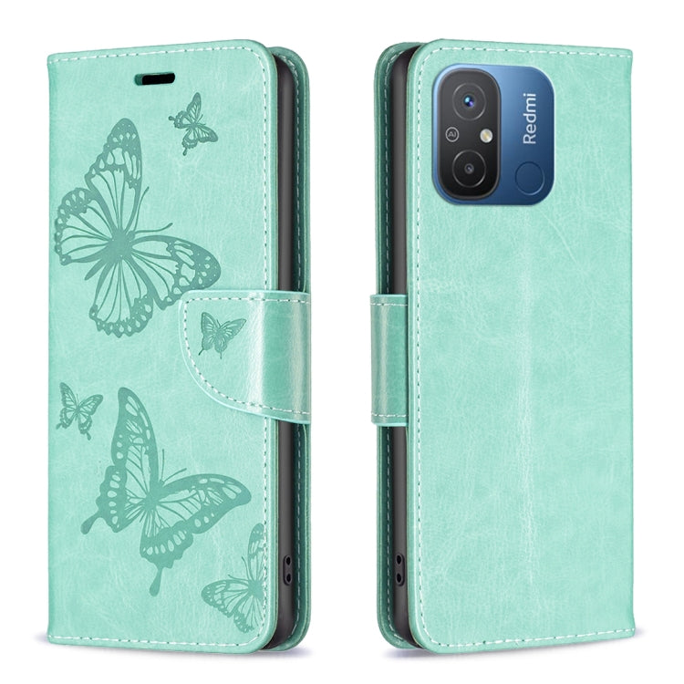 Custodia per telefono in pelle con motivo a due farfalle in rilievo, For vivo Y02 4G, For Xiaomi Redmi 12C, For Xiaomi Redmi K60 / K60 Pro, For Xiaomi Redmi Note 12 Pro+ Global
