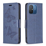 Custodia per telefono in pelle con motivo a due farfalle in rilievo, For vivo Y02 4G, For Xiaomi Redmi 12C, For Xiaomi Redmi K60 / K60 Pro, For Xiaomi Redmi Note 12 Pro+ Global