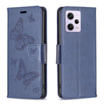 Custodia per telefono in pelle con motivo a due farfalle in rilievo, For vivo Y02 4G, For Xiaomi Redmi 12C, For Xiaomi Redmi K60 / K60 Pro, For Xiaomi Redmi Note 12 Pro+ Global