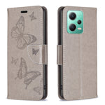 Custodia per telefono in pelle con motivo a due farfalle in rilievo, For Xiaomi Redmi Note 12 Pro 5G Global, For Xiaomi Redmi Note 12 Global