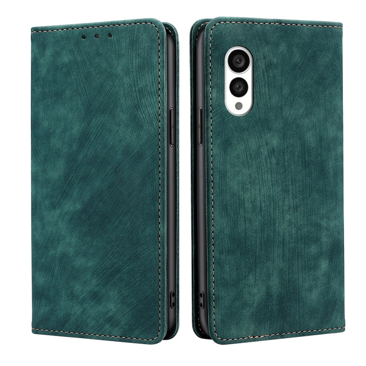 Custodia per telefono in pelle magnetica con spazzola antifurto RFID, For vivo S16 / S16 Pro, For vivo Y02 4G, For Fujitsu Arrows N F-51C, For Xiaomi Redmi K60E