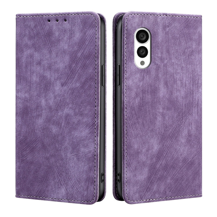 Custodia per telefono in pelle magnetica con spazzola antifurto RFID, For vivo S16 / S16 Pro, For vivo Y02 4G, For Fujitsu Arrows N F-51C, For Xiaomi Redmi K60E