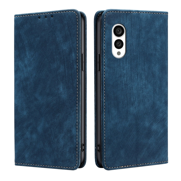 Custodia per telefono in pelle magnetica con spazzola antifurto RFID, For vivo S16 / S16 Pro, For vivo Y02 4G, For Fujitsu Arrows N F-51C, For Xiaomi Redmi K60E
