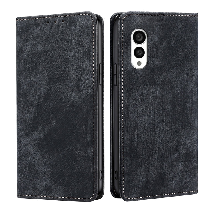 Custodia per telefono in pelle magnetica con spazzola antifurto RFID, For vivo S16 / S16 Pro, For vivo Y02 4G, For Fujitsu Arrows N F-51C, For Xiaomi Redmi K60E