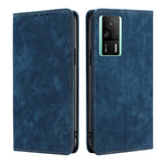 Custodia per telefono in pelle magnetica con spazzola antifurto RFID, For vivo S16 / S16 Pro, For vivo Y02 4G, For Fujitsu Arrows N F-51C, For Xiaomi Redmi K60E
