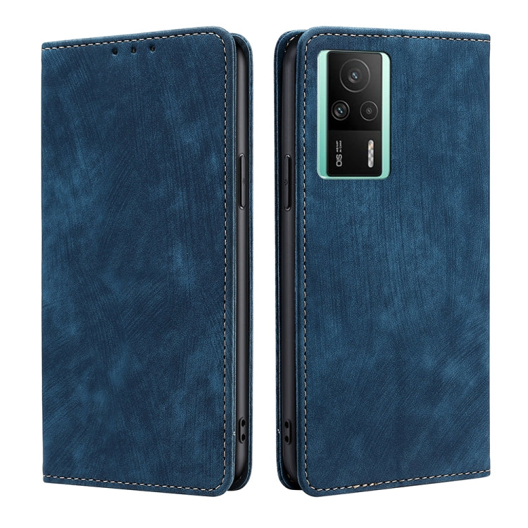 Custodia per telefono in pelle magnetica con spazzola antifurto RFID, For vivo S16 / S16 Pro, For vivo Y02 4G, For Fujitsu Arrows N F-51C, For Xiaomi Redmi K60E