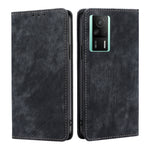Custodia per telefono in pelle magnetica con spazzola antifurto RFID, For vivo S16 / S16 Pro, For vivo Y02 4G, For Fujitsu Arrows N F-51C, For Xiaomi Redmi K60E
