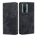 Custodia per telefono in pelle magnetica con spazzola antifurto RFID, For Xiaomi Redmi K60 / K60 Pro, For Honor 80 GT, For OnePlus 11