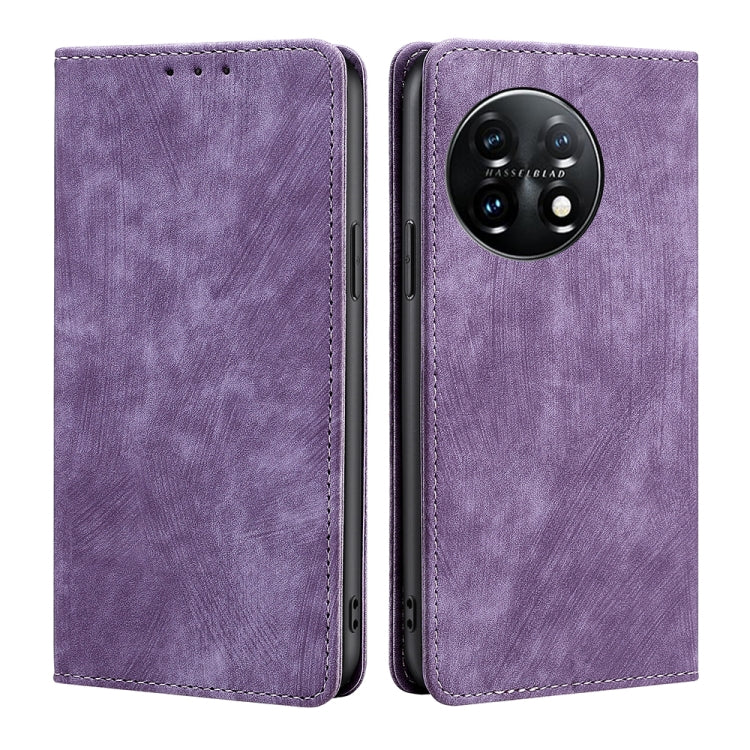 Custodia per telefono in pelle magnetica con spazzola antifurto RFID, For Xiaomi Redmi K60 / K60 Pro, For Honor 80 GT, For OnePlus 11