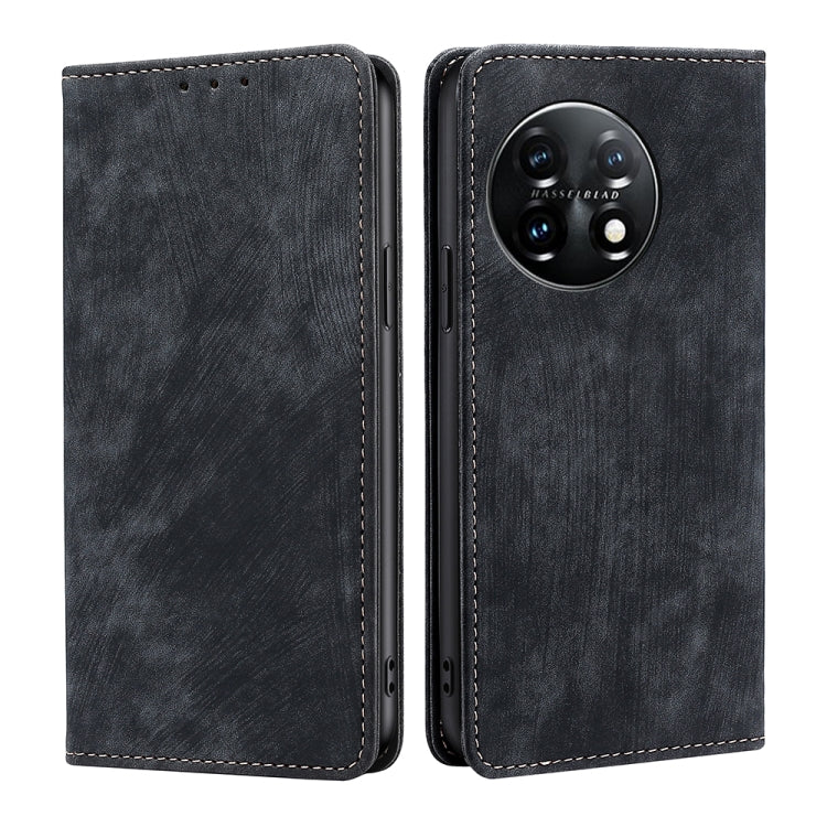 Custodia per telefono in pelle magnetica con spazzola antifurto RFID, For Xiaomi Redmi K60 / K60 Pro, For Honor 80 GT, For OnePlus 11