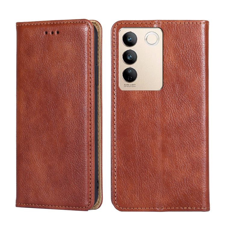 Custodia per telefono in pelle magnetica tinta unita a olio lucido, For vivo S16 / S16 Pro, For vivo Y02 4G, For Fujitsu Arrows N F-51C, For Xiaomi Redmi K60E