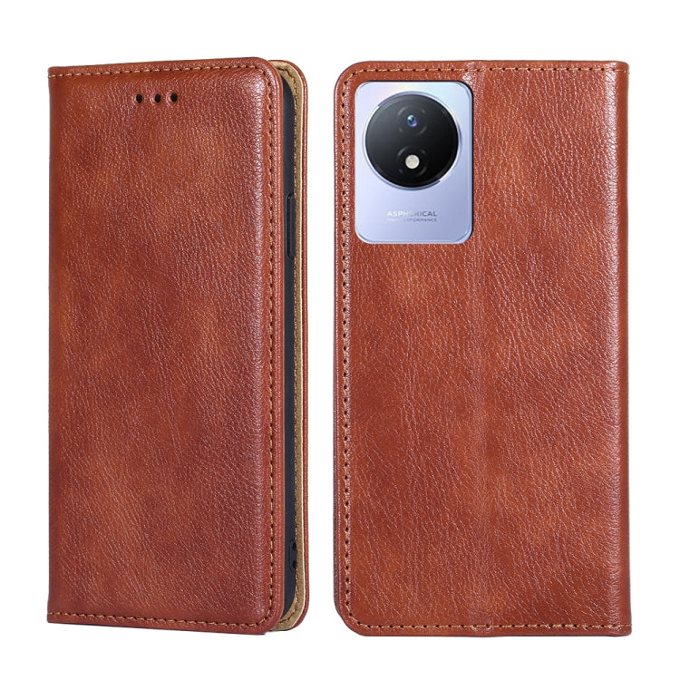 Custodia per telefono in pelle magnetica tinta unita a olio lucido, For vivo S16 / S16 Pro, For vivo Y02 4G, For Fujitsu Arrows N F-51C, For Xiaomi Redmi K60E