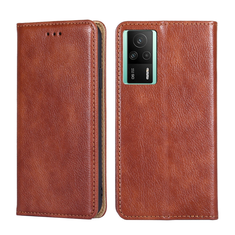 Custodia per telefono in pelle magnetica tinta unita a olio lucido, For vivo S16 / S16 Pro, For vivo Y02 4G, For Fujitsu Arrows N F-51C, For Xiaomi Redmi K60E