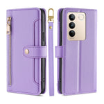 Custodia per telefono in pelle con portafoglio con cerniera a tracolla, For vivo S16 / S16 Pro, For vivo Y02 4G, For Fujitsu Arrows N F-51C, For Xiaomi Redmi K60E