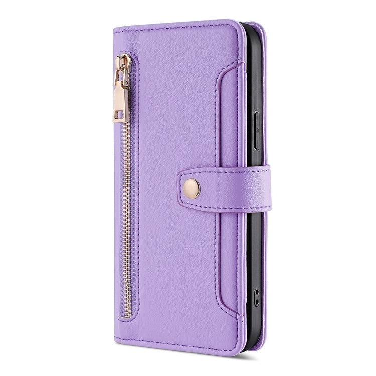 Custodia per telefono in pelle con portafoglio con cerniera a tracolla, For vivo S16 / S16 Pro, For vivo Y02 4G, For Fujitsu Arrows N F-51C, For Xiaomi Redmi K60E