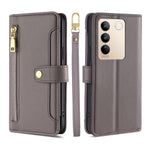 Custodia per telefono in pelle con portafoglio con cerniera a tracolla, For vivo S16 / S16 Pro, For vivo Y02 4G, For Fujitsu Arrows N F-51C, For Xiaomi Redmi K60E