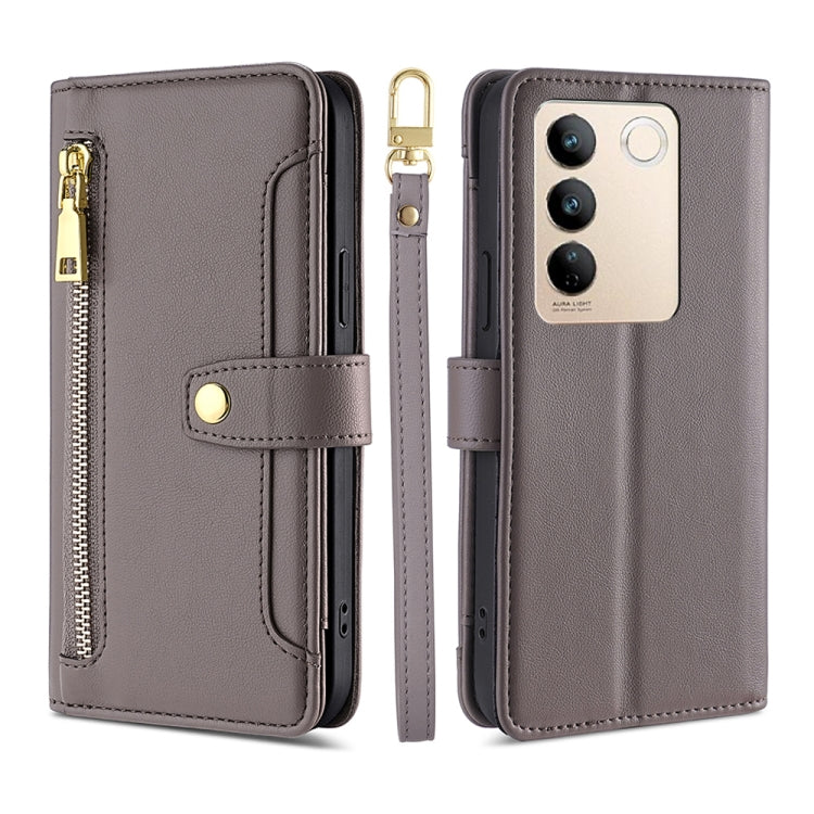 Custodia per telefono in pelle con portafoglio con cerniera a tracolla, For vivo S16 / S16 Pro, For vivo Y02 4G, For Fujitsu Arrows N F-51C, For Xiaomi Redmi K60E