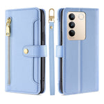Custodia per telefono in pelle con portafoglio con cerniera a tracolla, For vivo S16 / S16 Pro, For vivo Y02 4G, For Fujitsu Arrows N F-51C, For Xiaomi Redmi K60E