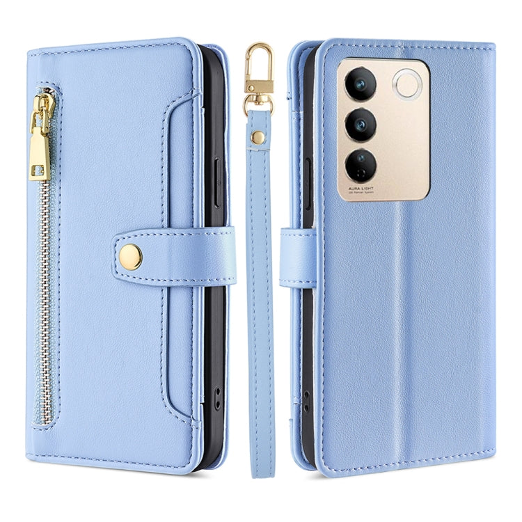 Custodia per telefono in pelle con portafoglio con cerniera a tracolla, For vivo S16 / S16 Pro, For vivo Y02 4G, For Fujitsu Arrows N F-51C, For Xiaomi Redmi K60E
