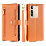 Custodia per telefono in pelle con portafoglio con cerniera a tracolla, For vivo S16 / S16 Pro, For vivo Y02 4G, For Fujitsu Arrows N F-51C, For Xiaomi Redmi K60E