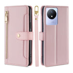 Custodia per telefono in pelle con portafoglio con cerniera a tracolla, For vivo S16 / S16 Pro, For vivo Y02 4G, For Fujitsu Arrows N F-51C, For Xiaomi Redmi K60E