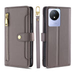 Custodia per telefono in pelle con portafoglio con cerniera a tracolla, For vivo S16 / S16 Pro, For vivo Y02 4G, For Fujitsu Arrows N F-51C, For Xiaomi Redmi K60E