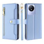 Custodia per telefono in pelle con portafoglio con cerniera a tracolla, For vivo S16 / S16 Pro, For vivo Y02 4G, For Fujitsu Arrows N F-51C, For Xiaomi Redmi K60E