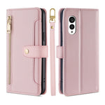 Custodia per telefono in pelle con portafoglio con cerniera a tracolla, For vivo S16 / S16 Pro, For vivo Y02 4G, For Fujitsu Arrows N F-51C, For Xiaomi Redmi K60E