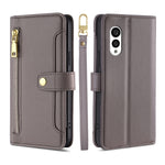 Custodia per telefono in pelle con portafoglio con cerniera a tracolla, For vivo S16 / S16 Pro, For vivo Y02 4G, For Fujitsu Arrows N F-51C, For Xiaomi Redmi K60E