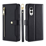 Custodia per telefono in pelle con portafoglio con cerniera a tracolla, For vivo S16 / S16 Pro, For vivo Y02 4G, For Fujitsu Arrows N F-51C, For Xiaomi Redmi K60E
