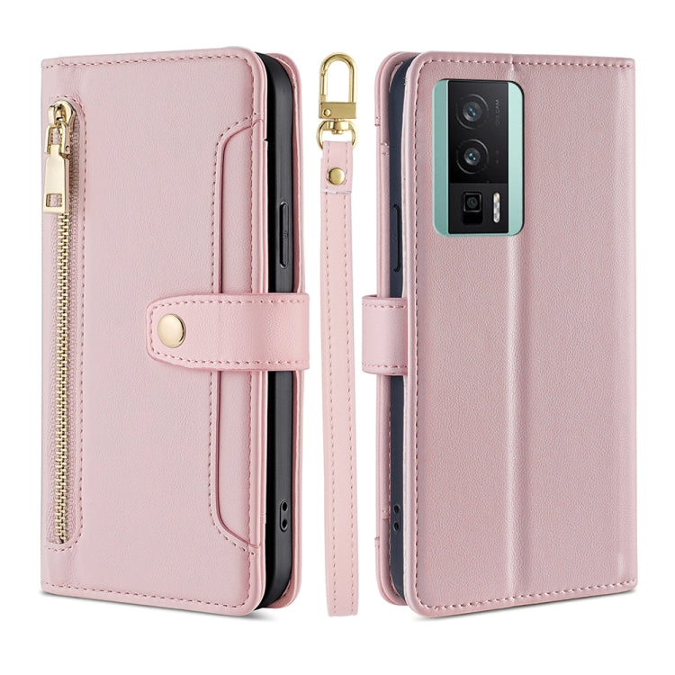 Custodia per telefono in pelle con portafoglio con cerniera a tracolla, For Xiaomi Redmi K60 / K60 Pro, For Honor 80 GT, For OnePlus 11
