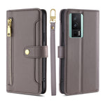 Custodia per telefono in pelle con portafoglio con cerniera a tracolla, For Xiaomi Redmi K60 / K60 Pro, For Honor 80 GT, For OnePlus 11