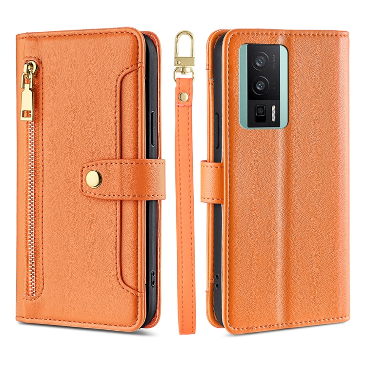 Custodia per telefono in pelle con portafoglio con cerniera a tracolla, For Xiaomi Redmi K60 / K60 Pro, For Honor 80 GT, For OnePlus 11