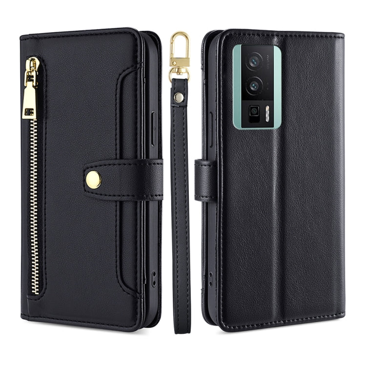 Custodia per telefono in pelle con portafoglio con cerniera a tracolla, For Xiaomi Redmi K60 / K60 Pro, For Honor 80 GT, For OnePlus 11