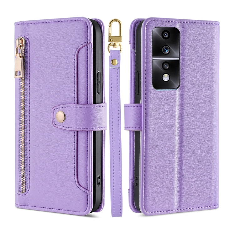 Custodia per telefono in pelle con portafoglio con cerniera a tracolla, For Xiaomi Redmi K60 / K60 Pro, For Honor 80 GT, For OnePlus 11