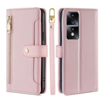 Custodia per telefono in pelle con portafoglio con cerniera a tracolla, For Xiaomi Redmi K60 / K60 Pro, For Honor 80 GT, For OnePlus 11