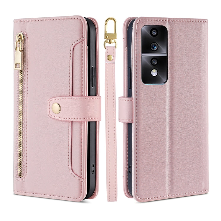 Custodia per telefono in pelle con portafoglio con cerniera a tracolla, For Xiaomi Redmi K60 / K60 Pro, For Honor 80 GT, For OnePlus 11