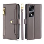 Custodia per telefono in pelle con portafoglio con cerniera a tracolla, For Xiaomi Redmi K60 / K60 Pro, For Honor 80 GT, For OnePlus 11
