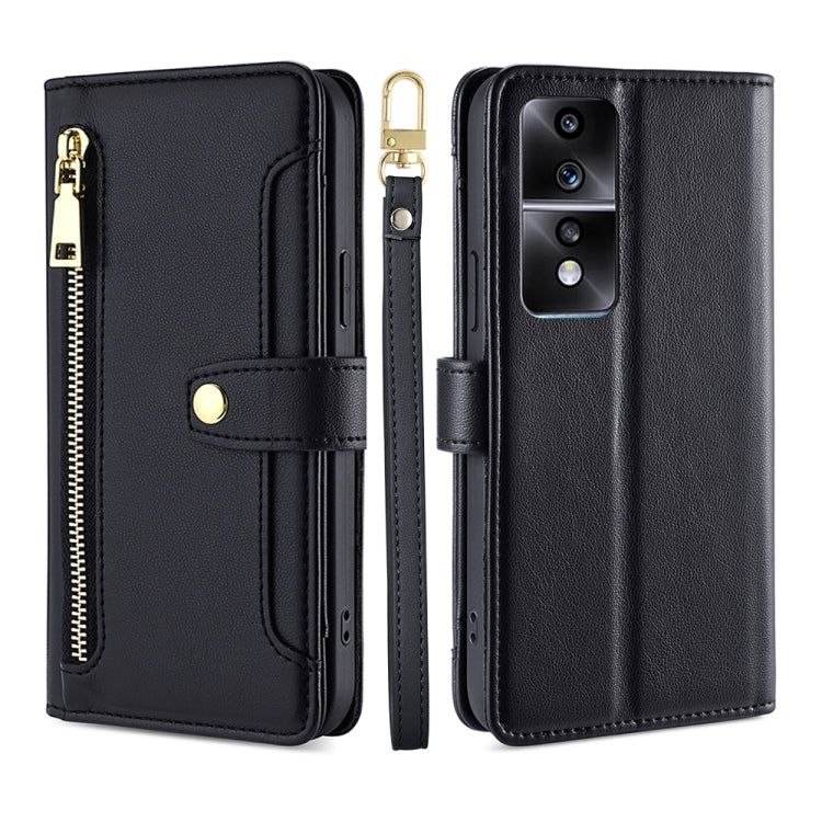 Custodia per telefono in pelle con portafoglio con cerniera a tracolla, For Xiaomi Redmi K60 / K60 Pro, For Honor 80 GT, For OnePlus 11
