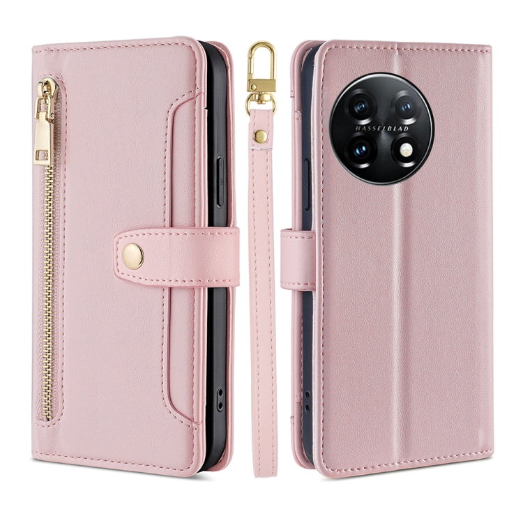 Custodia per telefono in pelle con portafoglio con cerniera a tracolla, For Xiaomi Redmi K60 / K60 Pro, For Honor 80 GT, For OnePlus 11