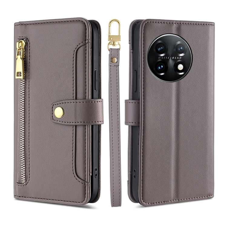 Custodia per telefono in pelle con portafoglio con cerniera a tracolla, For Xiaomi Redmi K60 / K60 Pro, For Honor 80 GT, For OnePlus 11