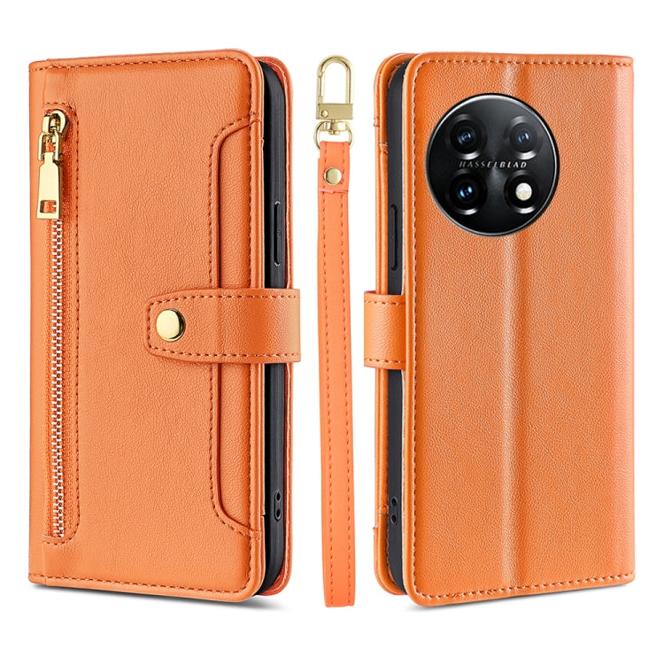 Custodia per telefono in pelle con portafoglio con cerniera a tracolla, For Xiaomi Redmi K60 / K60 Pro, For Honor 80 GT, For OnePlus 11