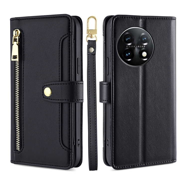 Custodia per telefono in pelle con portafoglio con cerniera a tracolla, For Xiaomi Redmi K60 / K60 Pro, For Honor 80 GT, For OnePlus 11